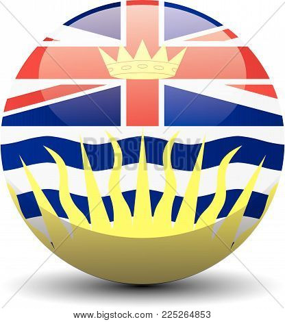 British Columbia national circle button flag background texture. Vector illustration.