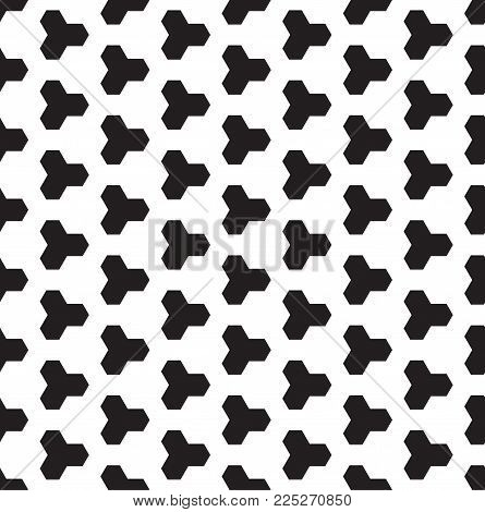 Seamless Black - White Geometric Pattern Vector Illustration