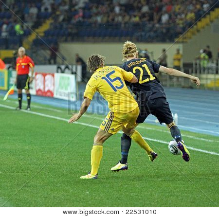 Oekraïne - Zweden nationale Teams voetbalwedstrijd