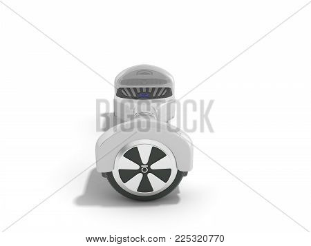 Gyro board white on white background. Electric board Modern transportation 3d render