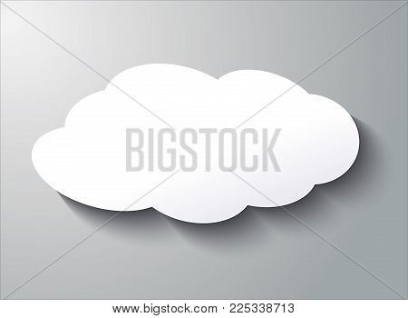 Cloud Vector Icon Set White Color On Grey Background. Sky Flat Illustration Collection For Web, Art 