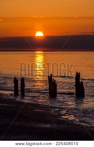 Baltic Sea Coast In The Evening In Kuehlungsborn, Germany.