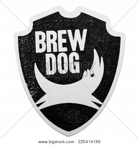 London, Uk - February 04, 2018: Brewdog Craft Beer Original Beermat Coaster Isolated On White Backgr
