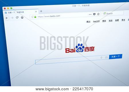 London, Uk - January 10th 2018: The Homepage Of Baidu.com - The Chinese Web Services Company And One
