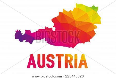 Colorful Polygonal Map Of Australie, Geometry Cartographic Illustration, Isolated On White, Multicol