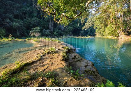 Beautiful natural pools in Semuc Champey, Lanquin, Guatemala, Central America