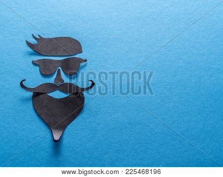 Hipster's definicial facial look cut from paper.