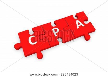 Cpa Puzzle Conceptual White Background 3d Illustration