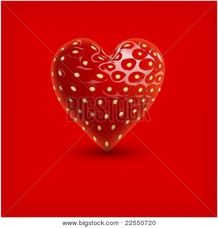 Coeur aux fraises. Illustration vectorielle. Eps10