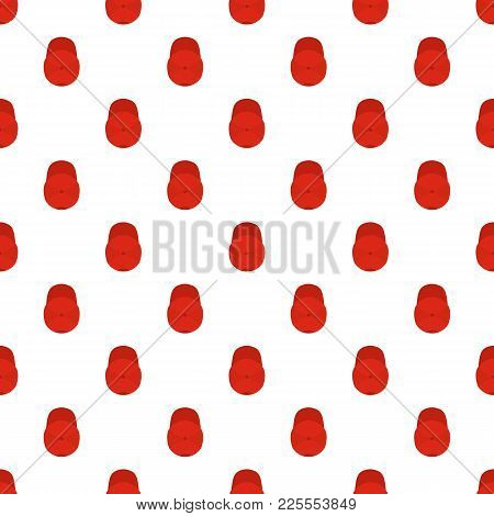 Red Baseball Cap Pattern Seamless In Flat Style For Any Design