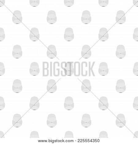 White Baseball Cap Pattern Seamless In Flat Style For Any Design