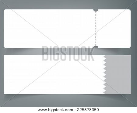 Blank Event Concert Ticket Mockup Template. Concert, Party Or Festival Ticket Design Template.