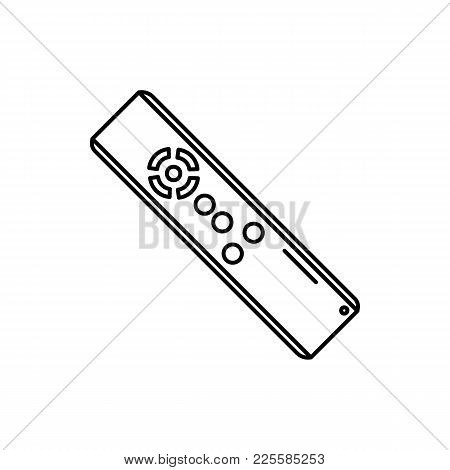 Remote Control Outline Icon Isolated On White Background. Remote Control Object For Outline Design, 