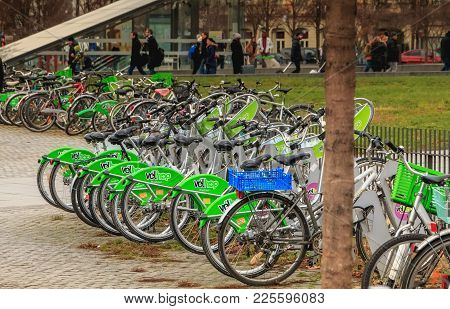 Velhop Bike Sharing System Station Near The Train Station