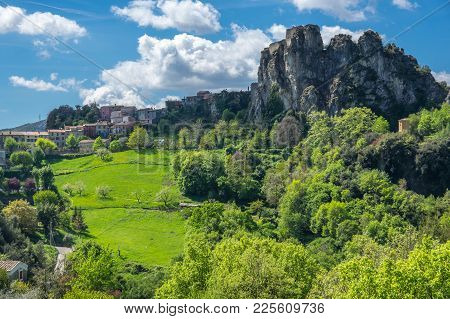 Village Gilette In Regional Nature Park Of The Azure Prealps, France
