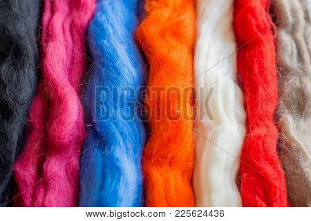 Wool For Felting. Wool For Felting A Colorful Background