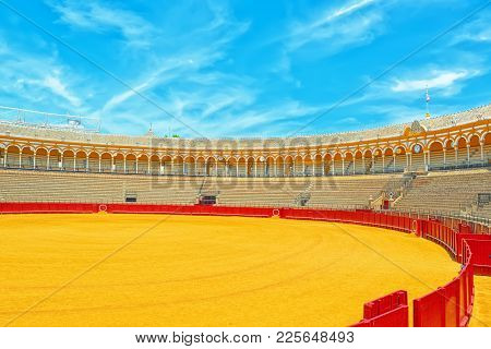 Indoor View Of Square Of Bulls Royal Maestranza Of Cavalry In Se