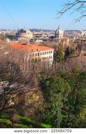 Superb View Of The Historical Center Of Rome From The Height Of The Janiculum Hill, Is One Of The Be
