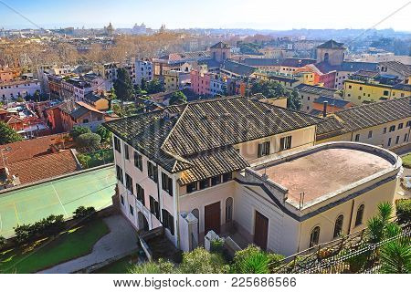 Superb View Of The Historical Center Of Rome From The Height Of The Janiculum Hill, Is One Of The Be