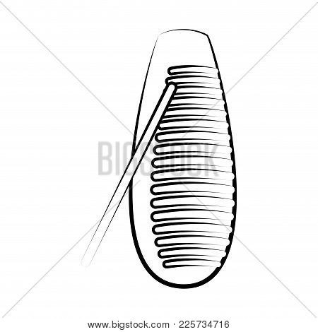 Isolated Guiro Outline. Musical Instrument. Vector Illustration Design