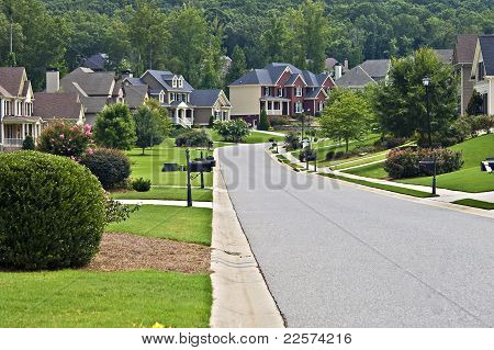 Street In A Modern Neighborhood