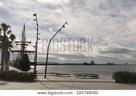 Mooring Of The Galeon In The Port Of Alicante