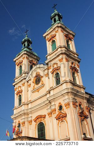Late Baroque Roman Catholic Church Of Divine Providence In Bielsko-biała, Built In 1760-1769, Rebuil