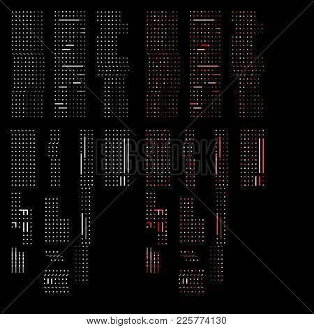 Glitch Elements Set. Computer Screen Error Templates. Digital Pixel Noise Abstract Design. Video Gam