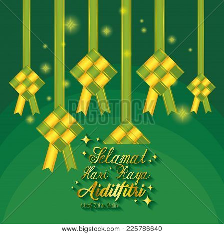 Selamat Hari Raya Aidilfitri Vector Illustration Design