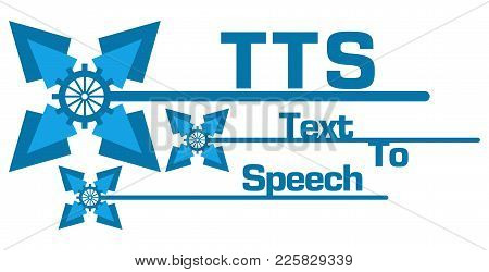 Tts - Text To Speech Text Alphabets Written Over Blue Background.
