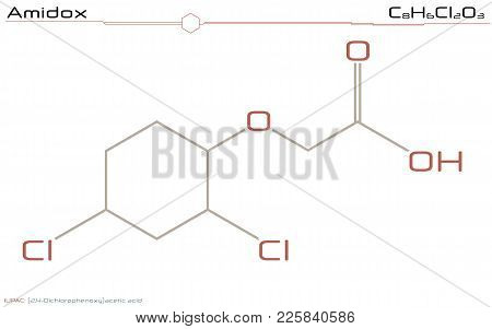 Large And Detailed Infographic Of The Molecule Of Amidox