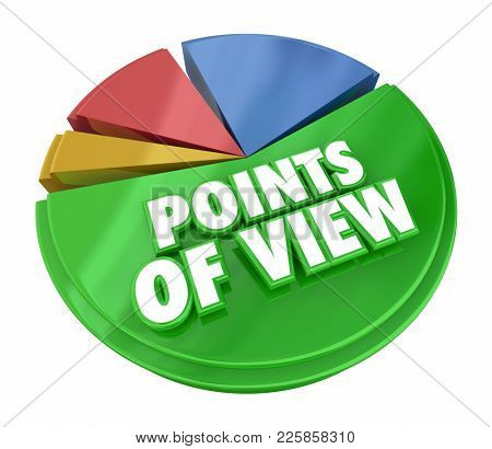 Points of View Pie Chart Different Opinions Survey 3d Illustration