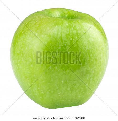 Fresh Green Apple, Isolated On White Background.