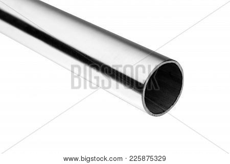 Stainless Steel Tube Pipe Isolated On White Background