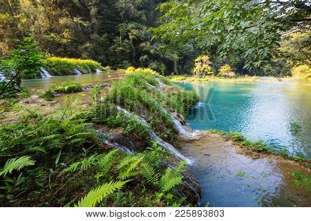 Beautiful natural pools in Semuc Champey, Lanquin, Guatemala, Central America