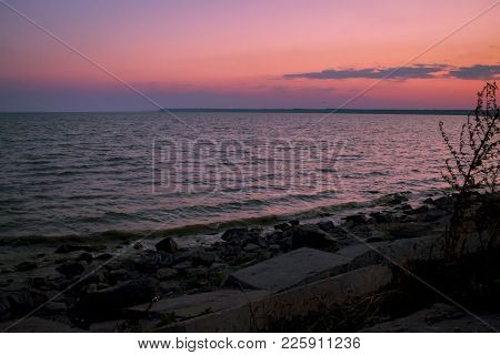 Warm Morning Summer Sunrise By The River
