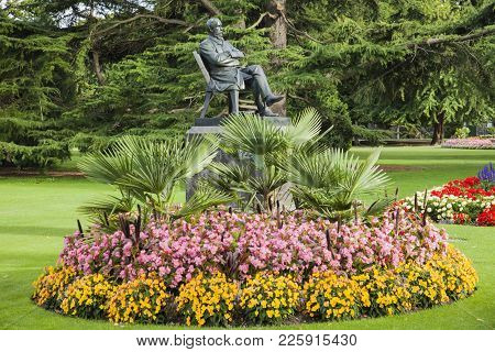 Statue Of William Sefton Moorhouse In Christchurch Botanic Gardens, New Zealand, 6 February 2011.