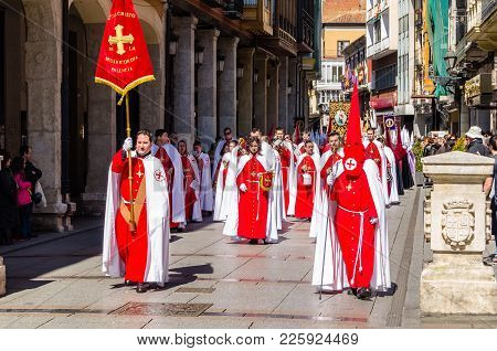 Palencia, Spain - March 24, 2016: Traditional Spanish Holy Week (semana Santa) Procession On Holy Th