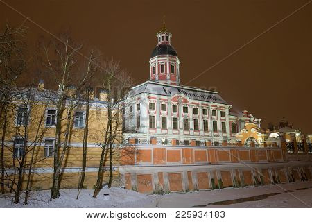 Annunciation Church Of The Alexander Nevsky Lavra In The January Evening. Saint-petersburg, Russia