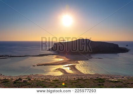 Amazing View Of Balos Lagoon With Magical Turquoise Waters, Lagoons, Tropical Beaches Of Pure White 