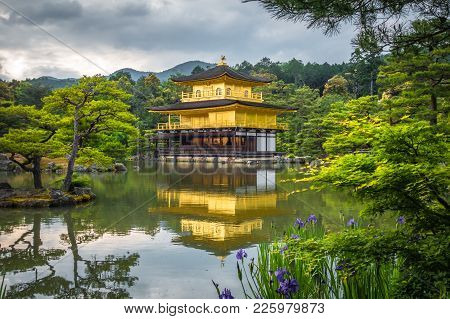 Kinkaku-ji Golden Temple Pavilion In Kyoto, Japan