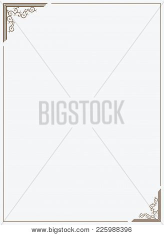 Vintage Border Frame With Ornament In The Corners