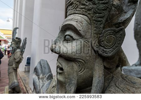 Chinese Style Sculpture And Thai Art Architecture In Wat Phra Chetupon Vimolmangklararm (wat Pho) Te