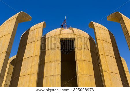 Orange Construction Of Unknown Martyrs Shrine In The City Of Qom, Iran