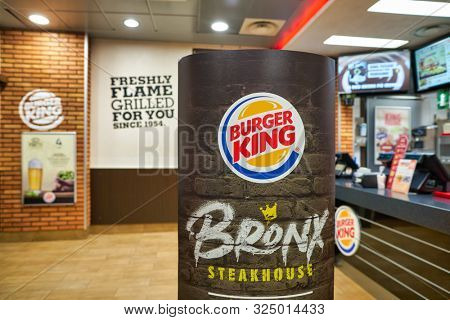 VENICE, ITALY - CIRCA MAY, 2019: interior shot of Burger King restaurant in Venice.