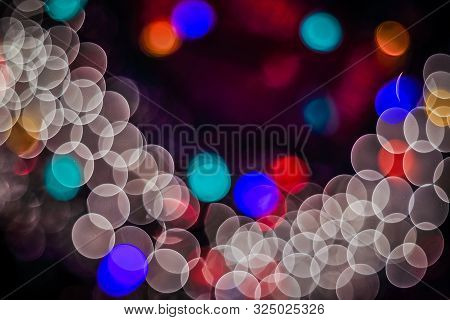 Christmas Abstract Background With Booble Bokeh Lights. Beautiful Shiny Background With Bokeh. Pictu