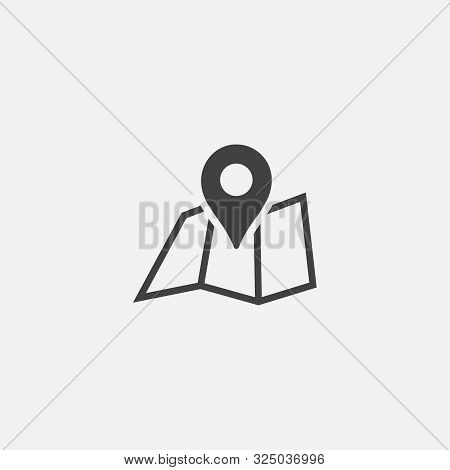 Pin Map Icon In Flat Style. Gps Navigation Vector Illustration O. N Isolated Background. Target Dest