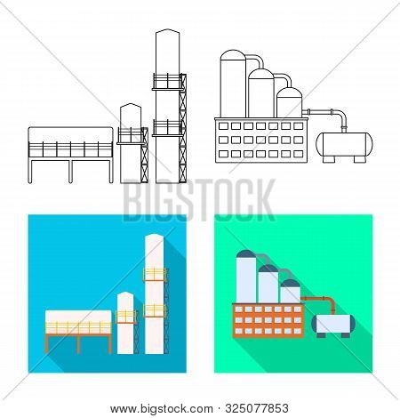 Vector Illustration Of Production And Structure Icon. Set Of Production And Technology Stock Vector 