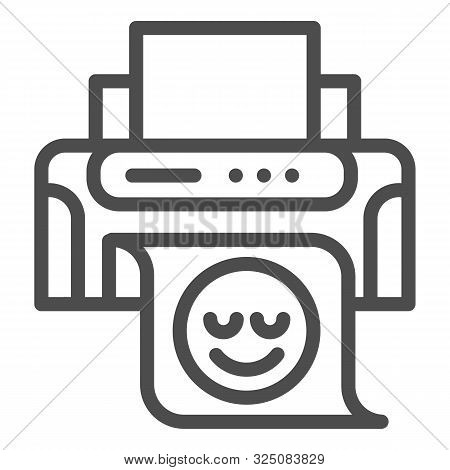 Printer Line Icon. Print Machine Vector Illustration Isolated On White. Ink Jet Outline Style Design