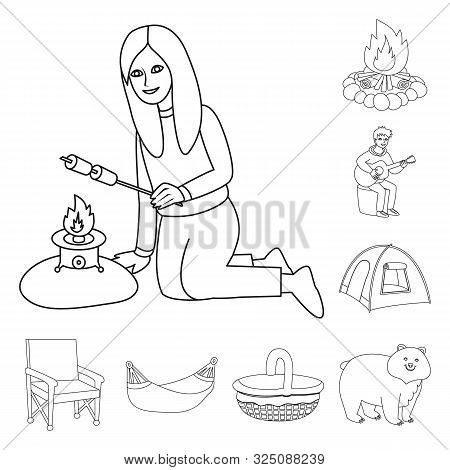 Vector Design Of Summer And Travel Logo. Set Of Summer And Tourism Vector Icon For Stock.